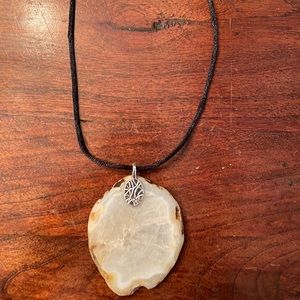 Handcrafted ancient agate necklace mined from Panama on adjustable cord